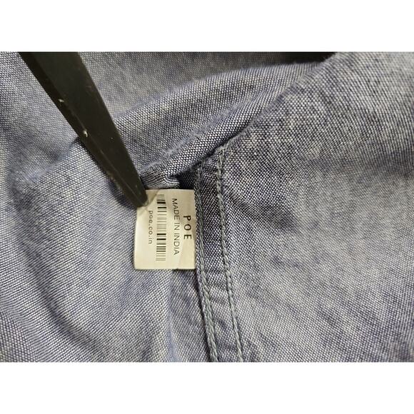 Freedom By Team Poe Mens Med. Button Down Shirt Blue With Red Flecks Branded - Picture 9 of 10